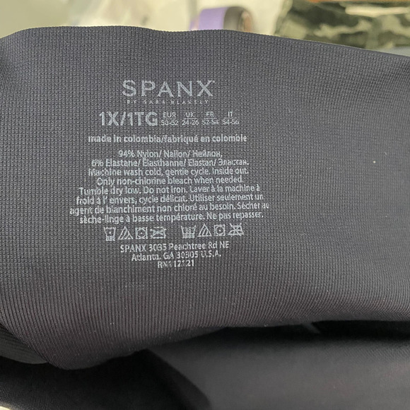Spanx Dark Blue Highrise Seamless Ankle Look At Me Now Moto Leggings Size 1X - Picture 7 of 8